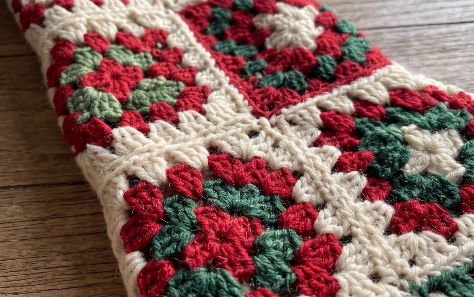 Granny Square Christmas Stocking Crochet Pattern
