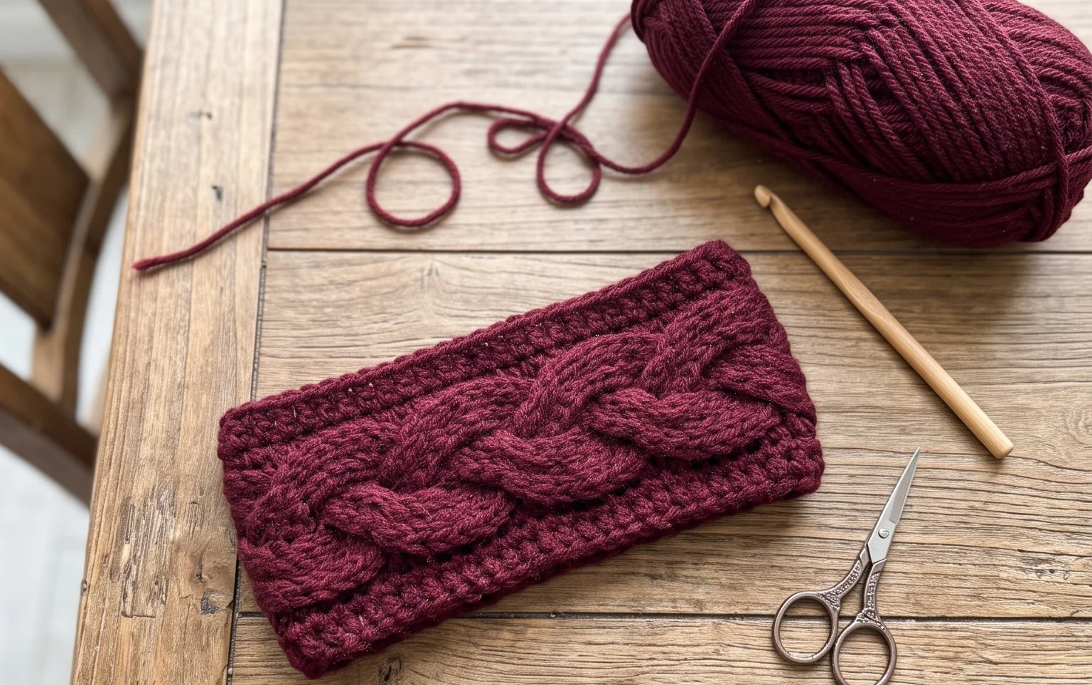 Easy Cable Crochet Ear Warmer: Free Step-by-Step Pattern